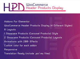 WooCommerce Header Products Display for Elementor – WordPress Plugin